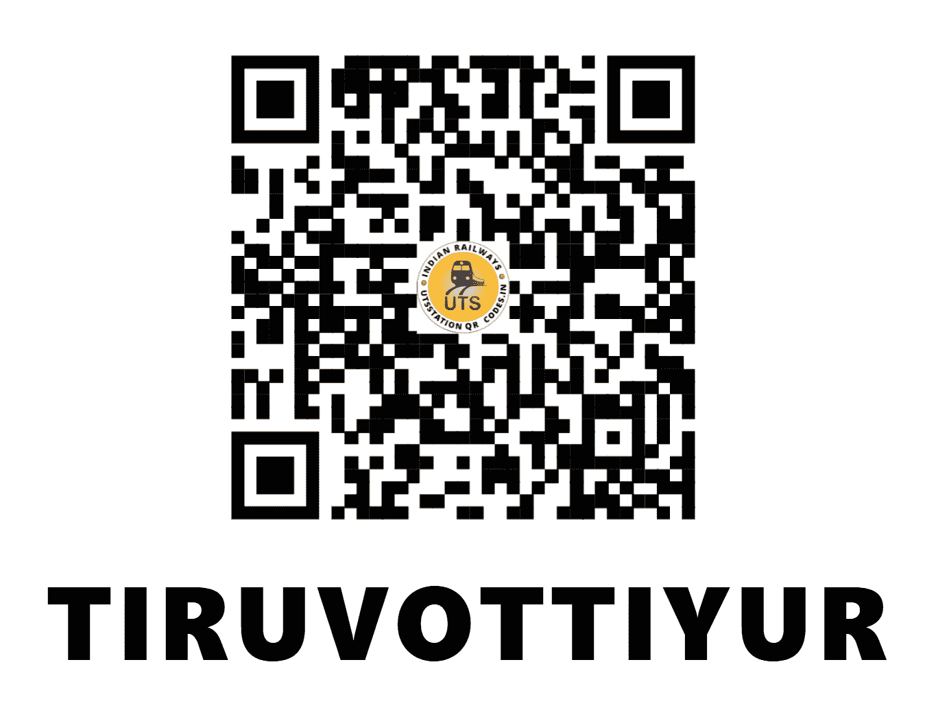 UTS QR Code for TIRUVOTTIYUR - TVT - SR (TAMIL NADU)
